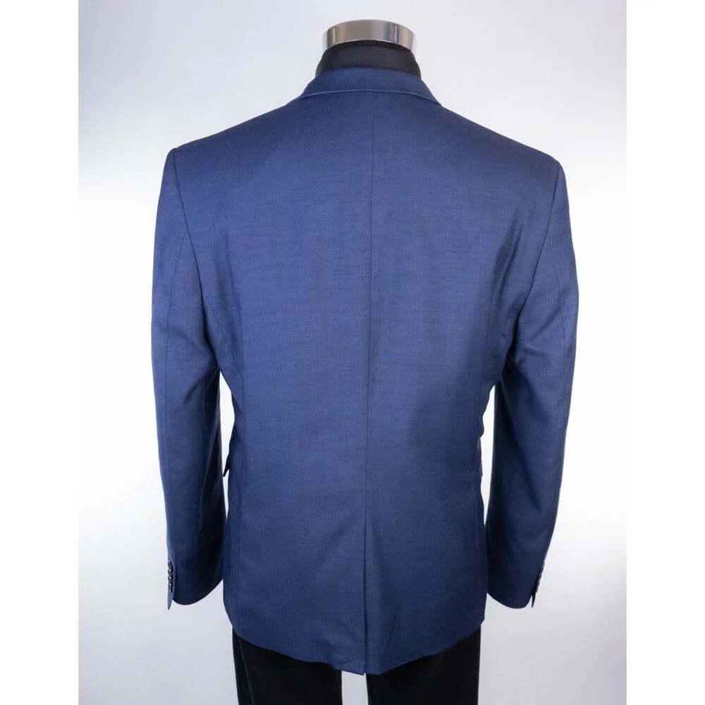 H&M Sport Coat Jacket Blue Sz 42R Casual Jacket Two Button Poly Blend